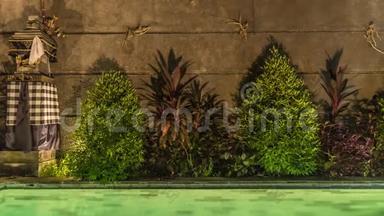 4晚巴厘岛别墅游泳池、夜间酒店游泳池、豪华游泳池